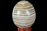 Polished, Banded Aragonite Egg - Morocco #98419-1